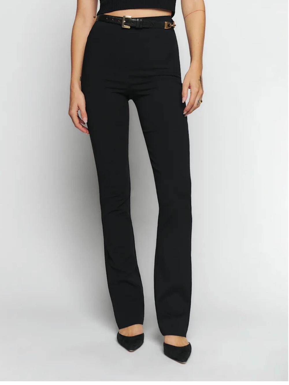 Reformation Kumquat Boot-Cut High-Rise Pants